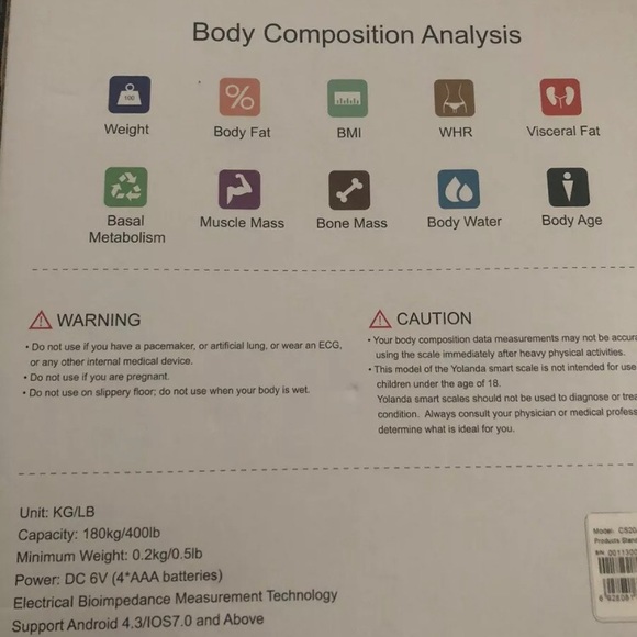 Yolanda Body Fat Scale, Smart Scale Body Fat - Picture 6 of 6